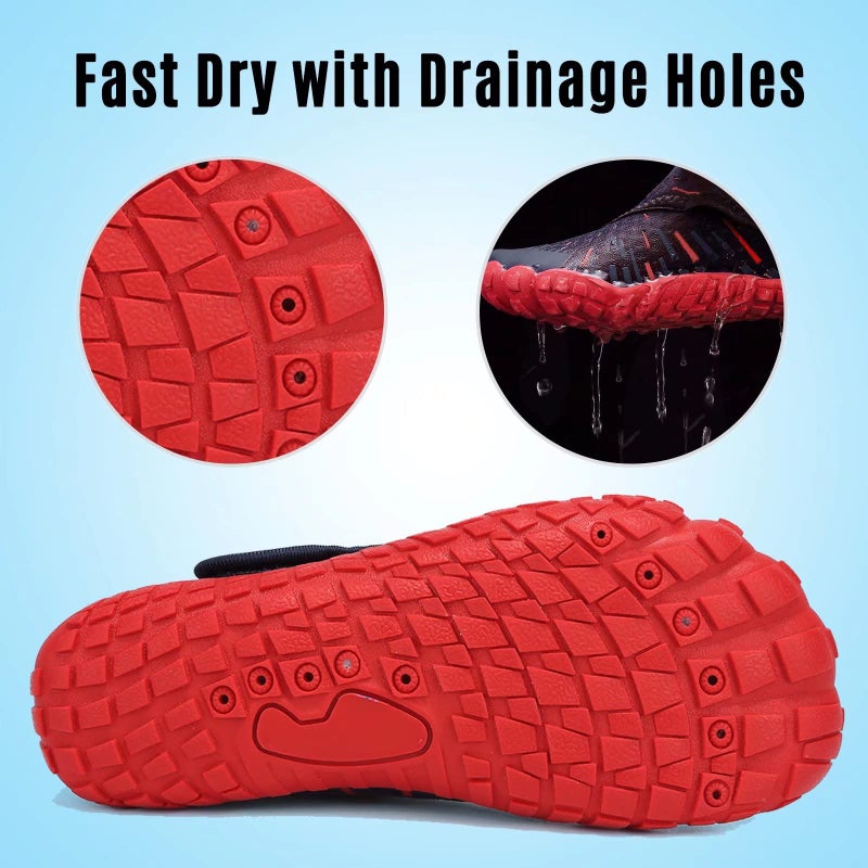 CIOR Boys & Girls Water Shoes Sports Aqua Athletic Sneakers Lightweight Sport Shoes(Toddler/Little Kid/Big Kid) U1ELJSX011-Navy.red-36 - Image 3